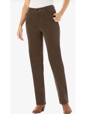 J.Jill Brown Corduroy Straight Leg Pant - 14 Petite